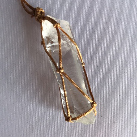 New! Clear Quartz Pendant Necklace - Picture 2 of 5